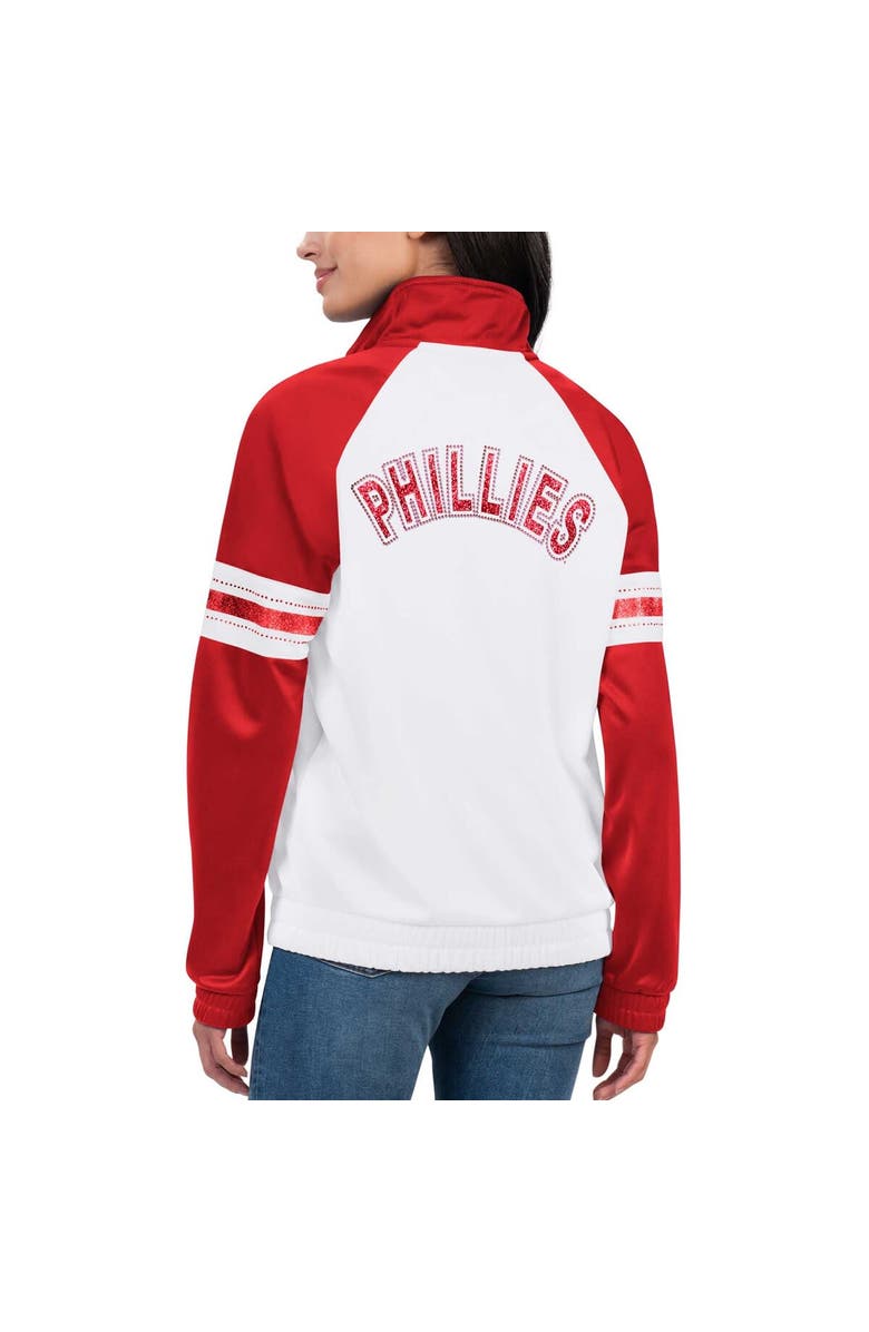 G-III 4HER BY CARL BANKS Women's G-III 4Her by Carl Banks White Philadelphia Phillies Show Up Raglan Full-Zip Track Jacket, Alternate, color, 