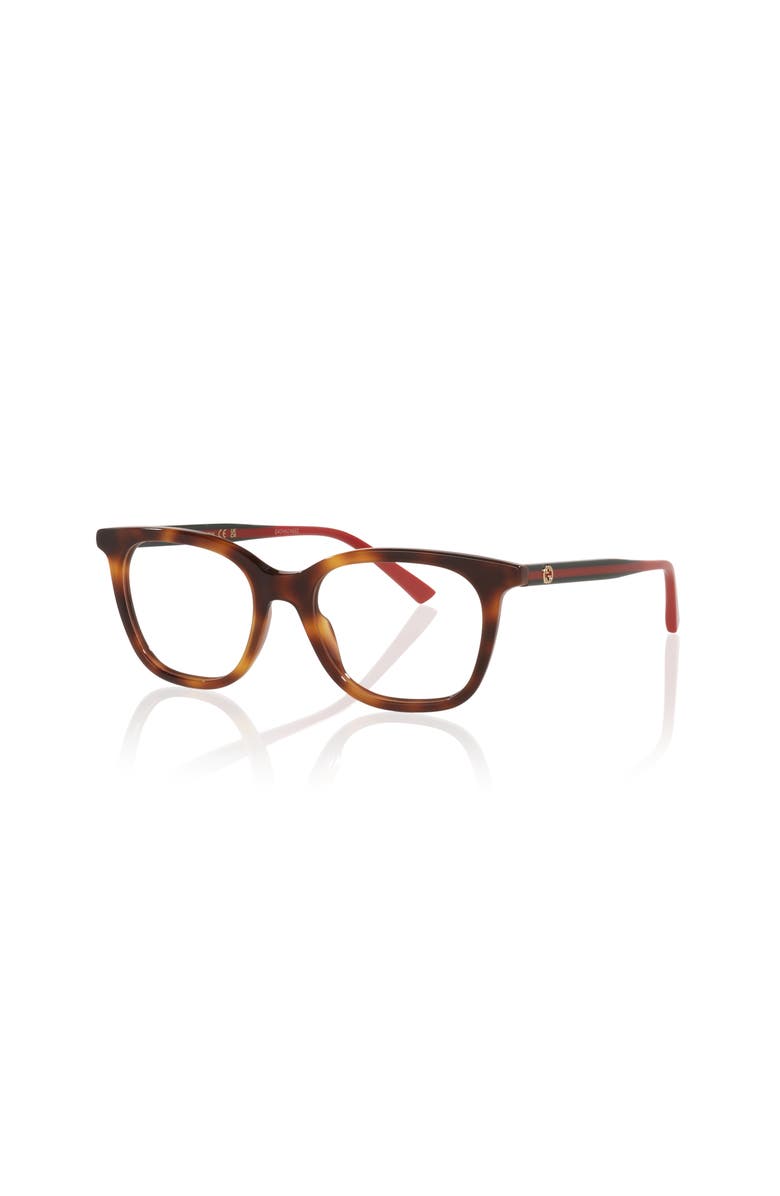 Gucci 50mm Rectangle optical glasses, Main, color, Tortoise