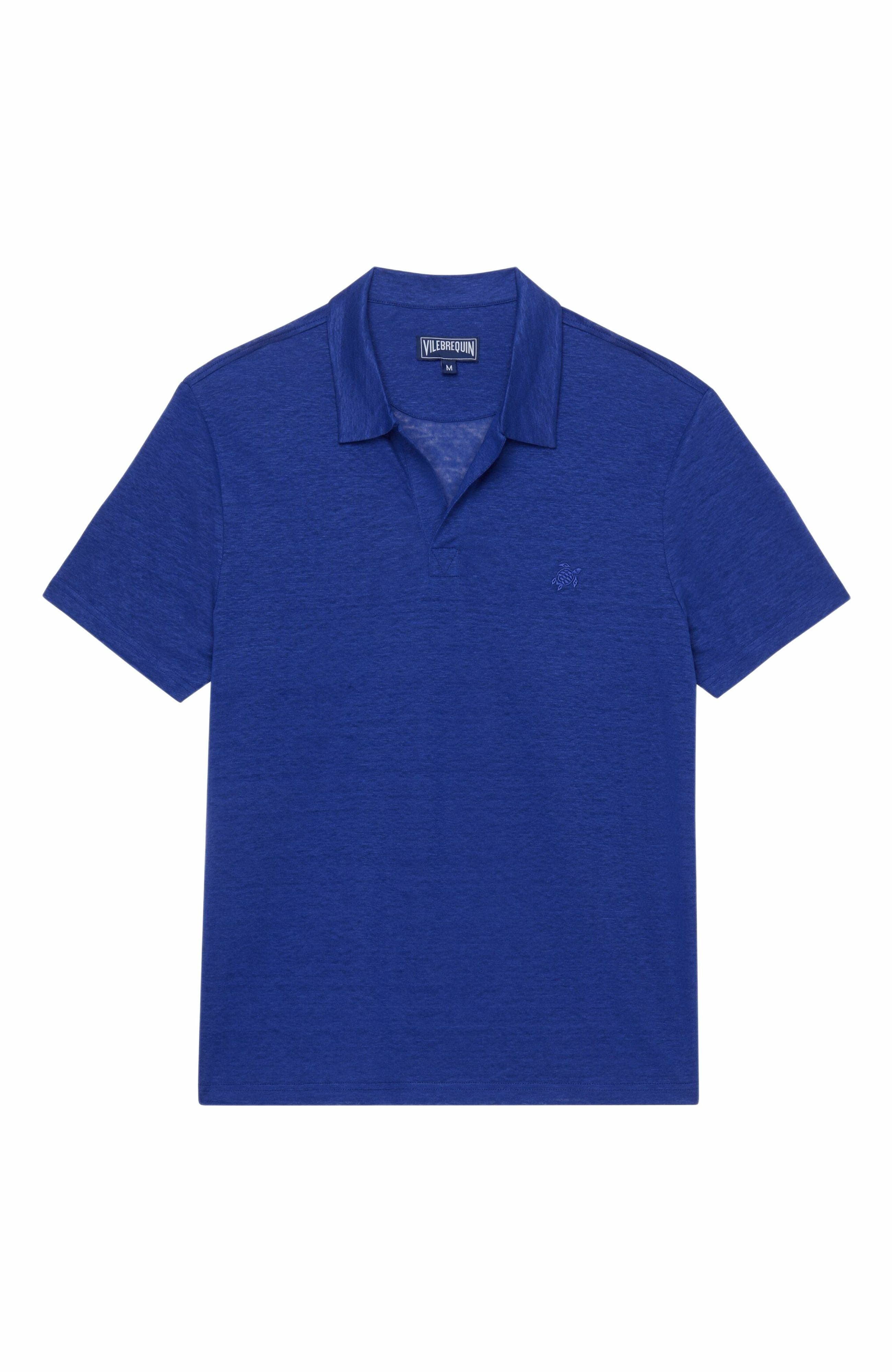 Men's Solid Linen Jersey Polo Shirt - image 4