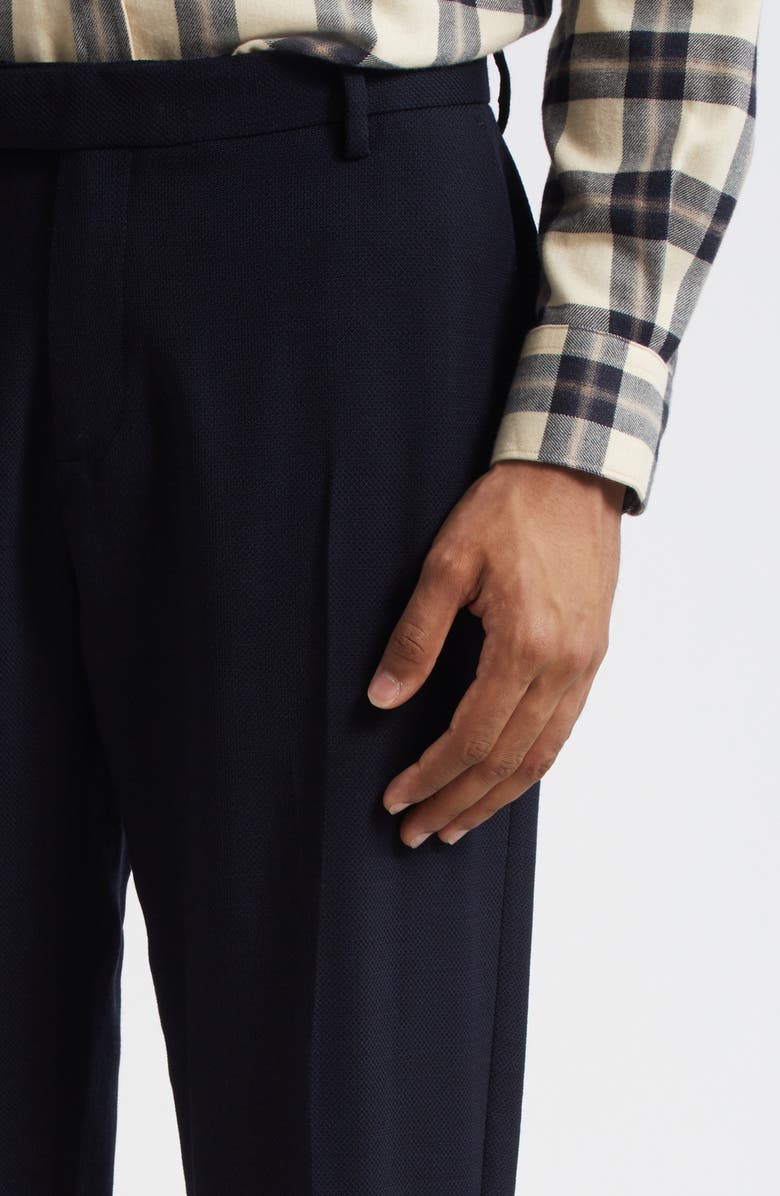 Sunspel Textured Stretch Wool Trousers, Alternate, color, Navy