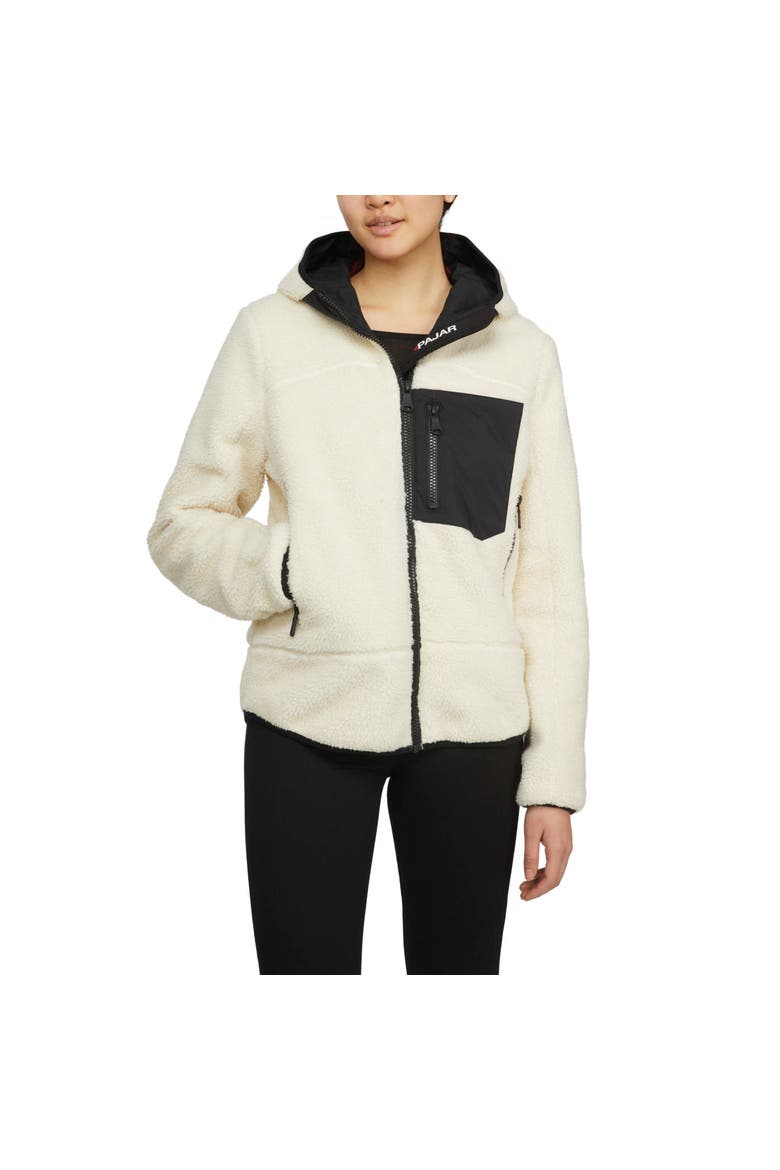 Blakely Boyfriend Fit shearling Jacket with Fixed Hood, Main, color, Natural