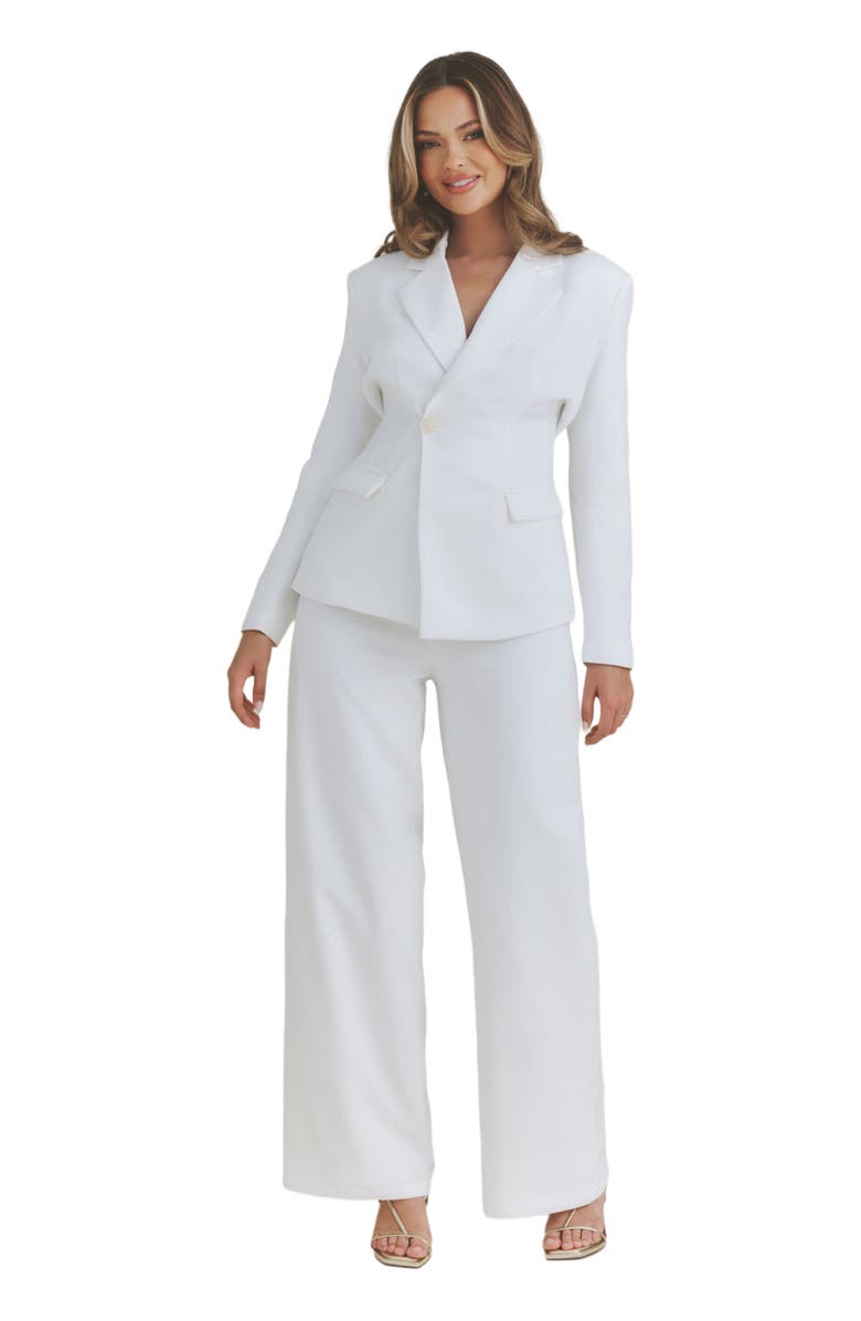 Six Stories Asym Tailored Jacket, Main, color, White