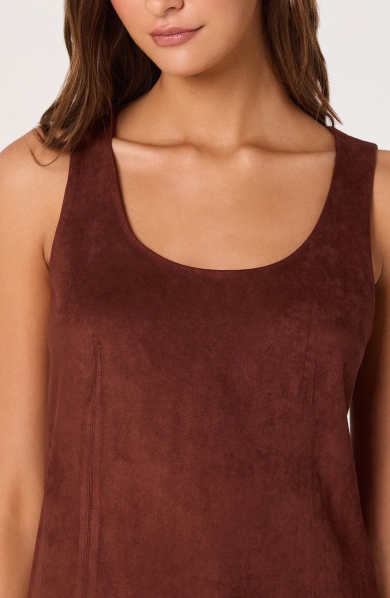 ASTR the Label Faux Suede A-Line Dress, Alternate, color, Chestnut