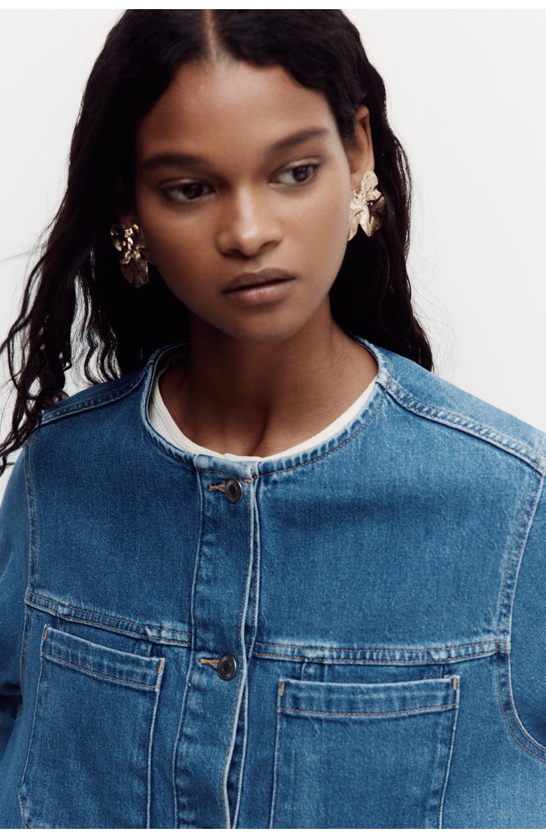 H&M Collarless Trucker Jacket, Alternate, color, 