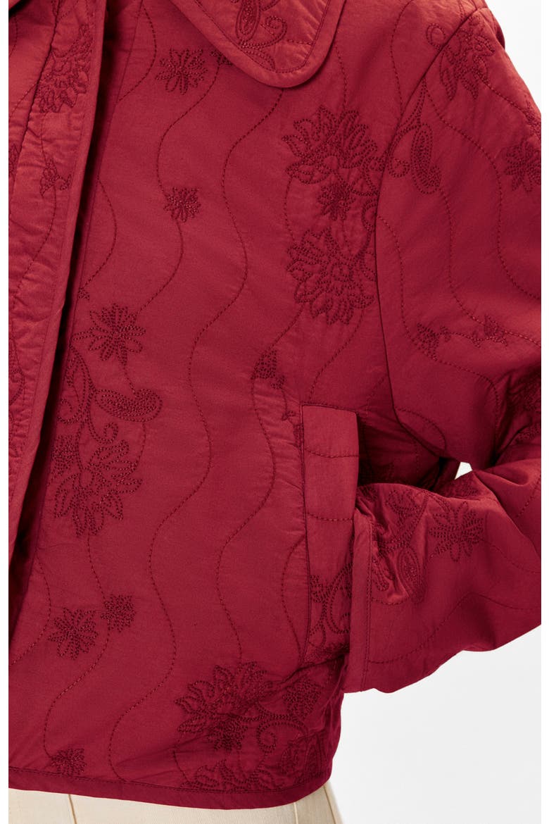 Zuri Quilted Jacket, Alternate, color, Dark Berry