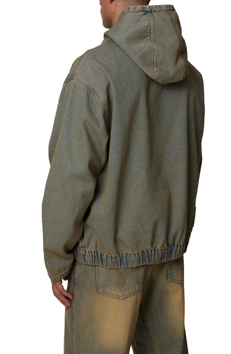 Good For Nothing Oversized Denim Pullover Hood, Alternate, color, Blue