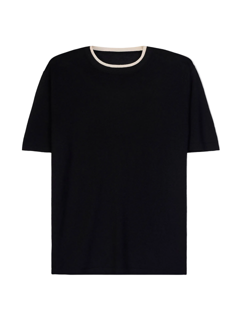 Cashmere Silk Double-Collar T-Shirt
