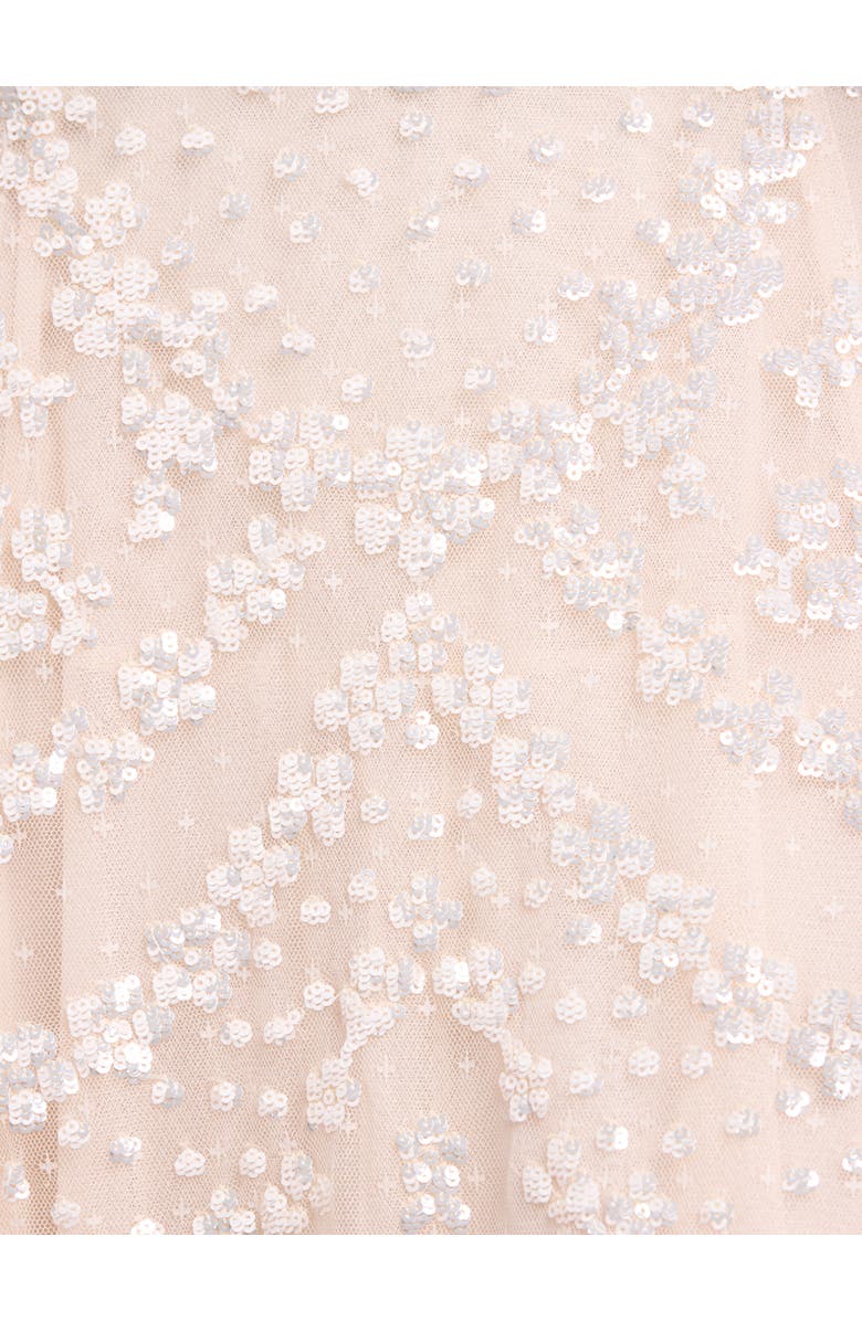 Needle & Thread Isobel Sequin Ankle Gown, Alternate, color, Cream
