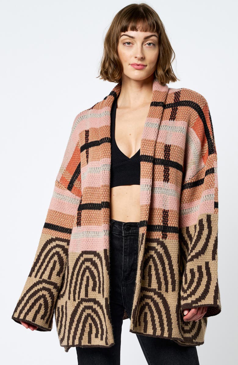 CIEBON Irene Knit Jacket, Alternate, color, Khaki Multi