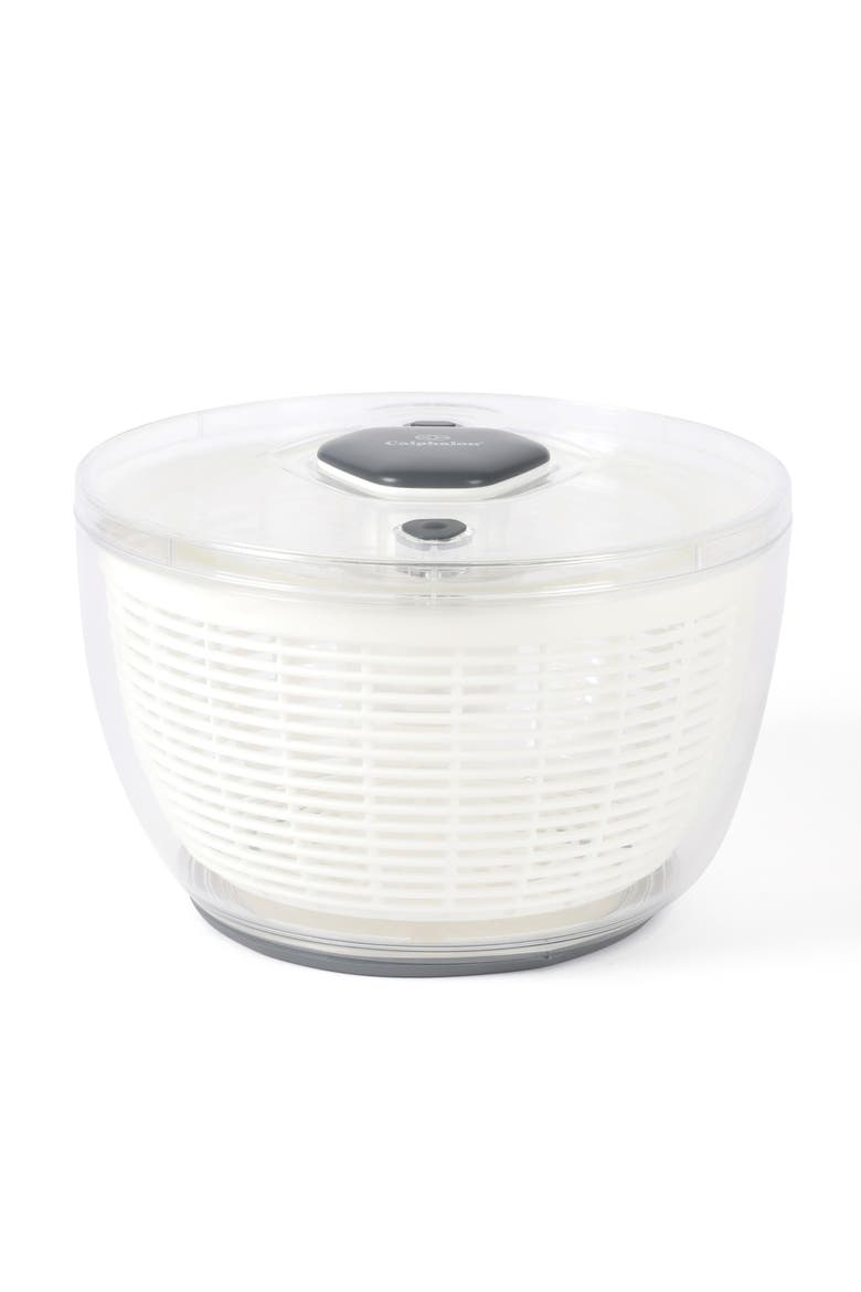 Aero Plastic Salad Spinner with Strainer and Extra Storage Lid, Main, color, Clear