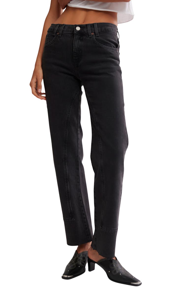 Free People We the Free Risk Taker Raw Hem Straight Leg Jeans, Main, color, Main Squeeze