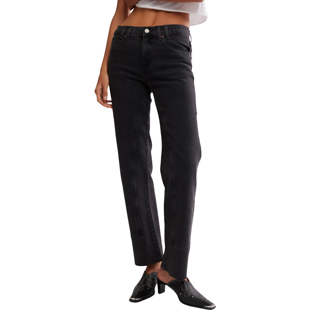 Free People We the Free Risk Taker Raw Hem Straight Leg Jeans in Main Squeeze at Nordstrom Rack, Size 24