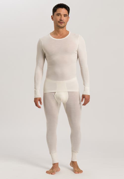 Hanro Woolen Silk Longleg In Cygne