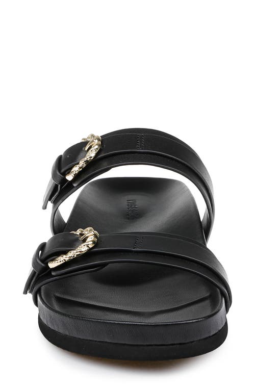 L Agence Gaelle Slides Black In Black Leather