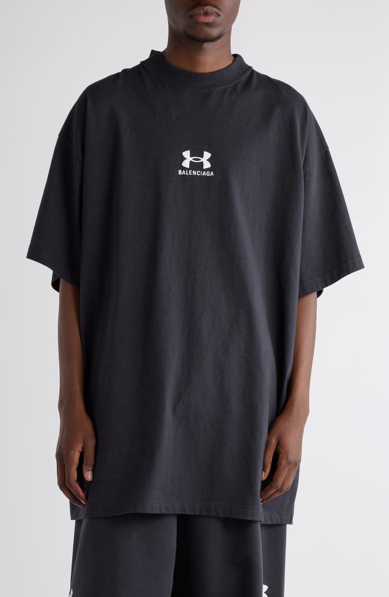 Balenciaga x Under Armour<sup>®</sup> Oversize Logo Embroidered T-Shirt, Main, color, 