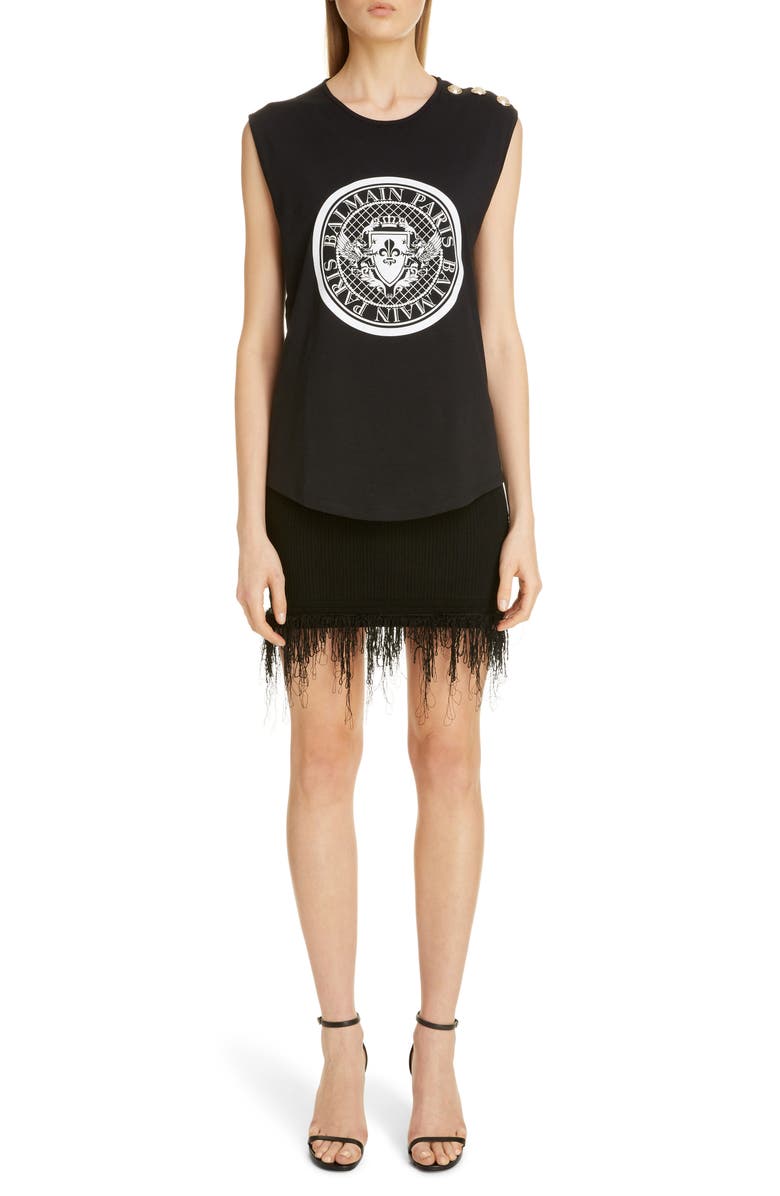 Balmain Coin Logo Tank, Alternate, color,