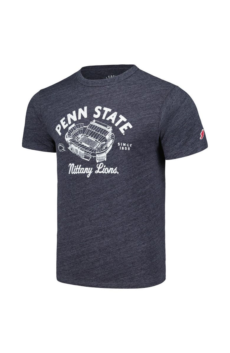 LEAGUE COLLEGIATE WEAR Men's League Collegiate Wear Heather Navy Penn State Nittany Lions Stadium Victory Falls Tri-Blend T-Shirt, Alternate, color, 