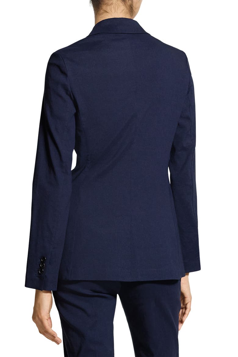 Linen Blend Staple Blazer, Alternate, color, MIDNIGHT NAVY