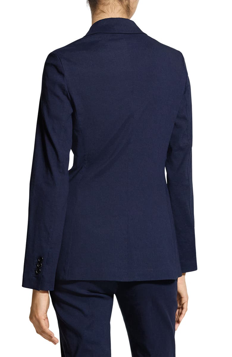 Theory Linen Blend Staple Blazer, Alternate, color, Midnight Navy