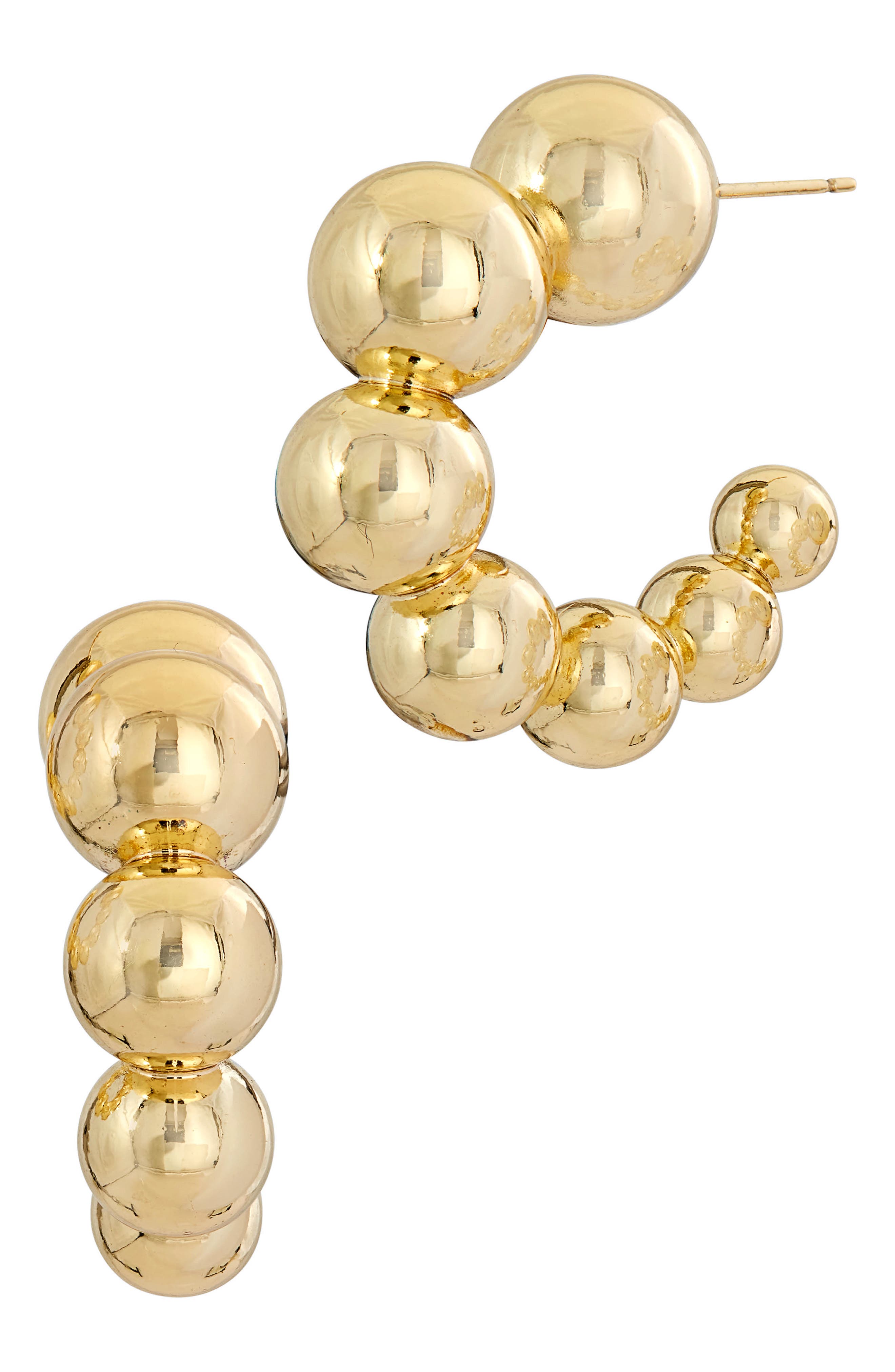 SAVVY CIE JEWELS Graduated Caterpillar Hoop Earrings