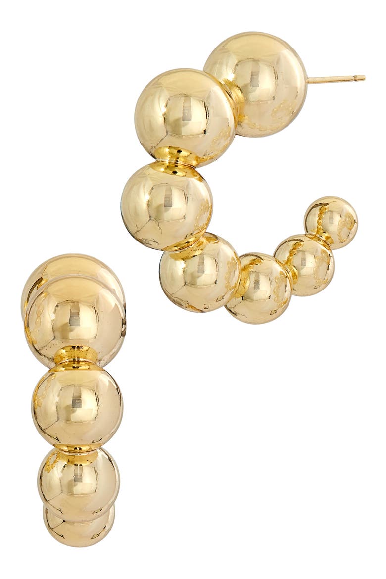 Graduated Caterpillar Hoop Earrings, Main, color, YELLOW