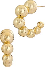 SAVVY CIE JEWELS Graduated Caterpillar Hoop Earrings