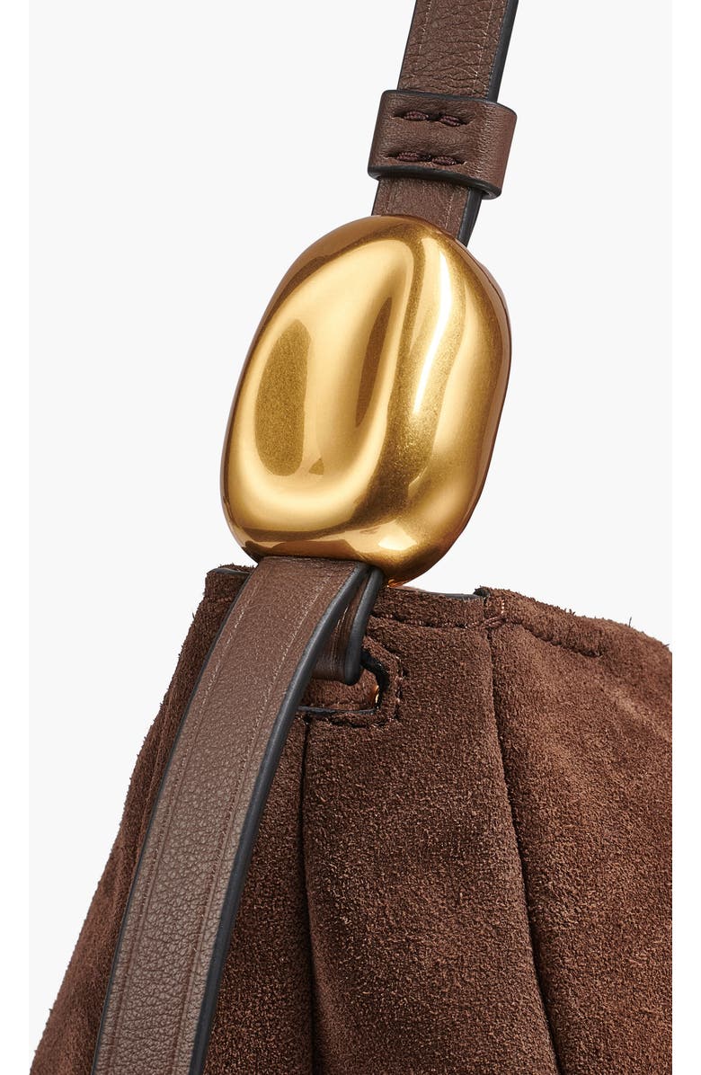 Donna Karan New York Velvet Suede Large Shoulder, Alternate, color, Chocolate