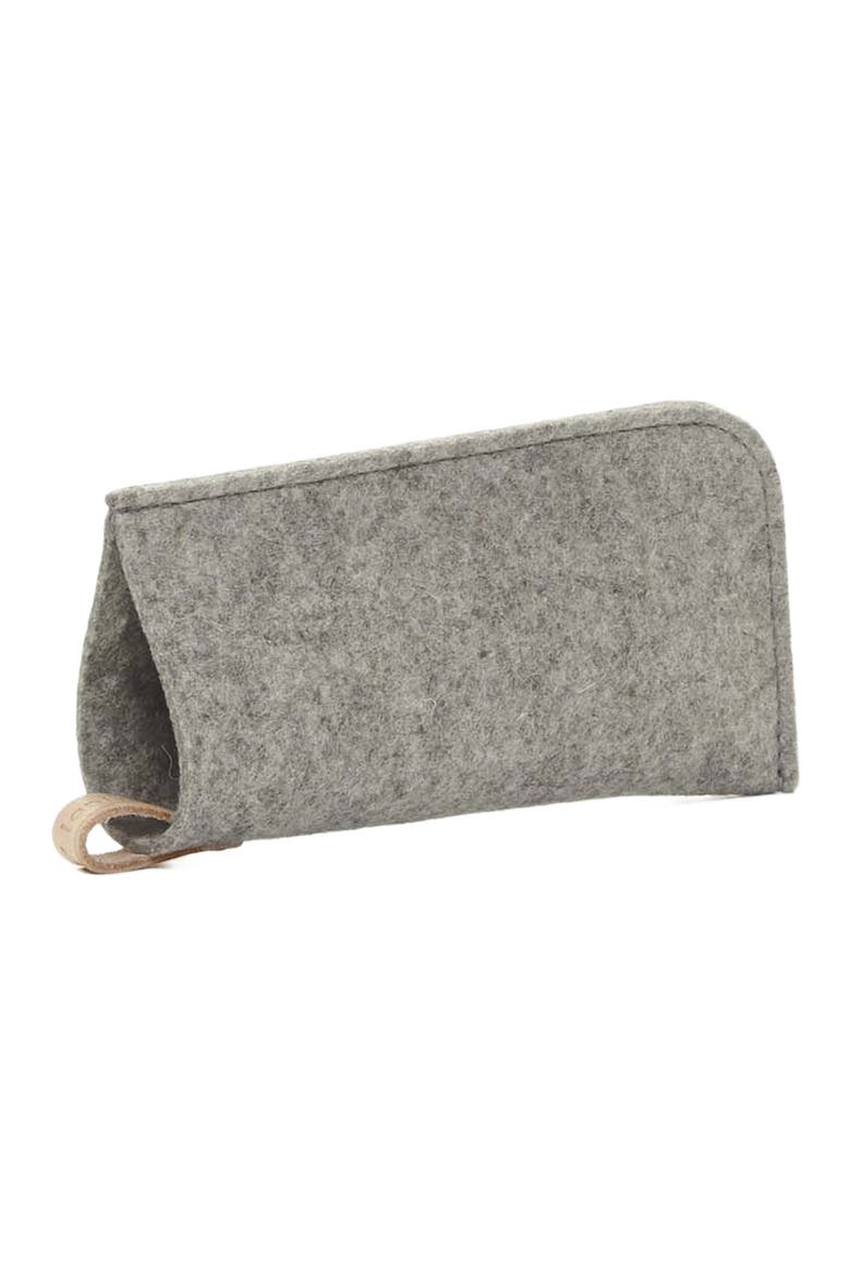 Classic Merino Wool Eyeglass Sleeve, Alternate, color, Granite Vachetta