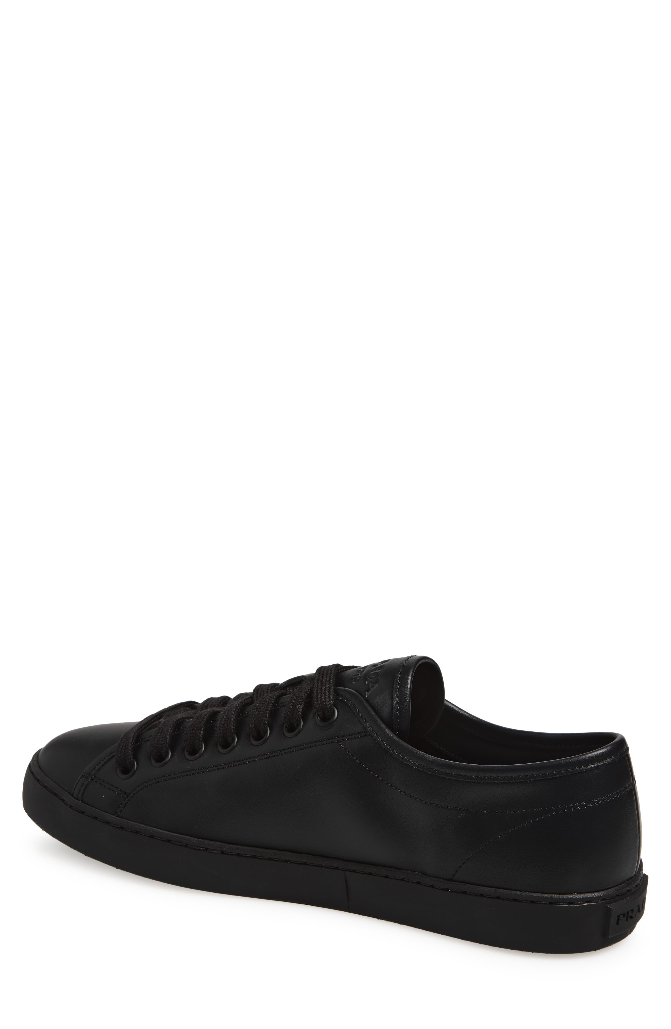 Prada Smooth Sneaker, Alternate, color, Nero