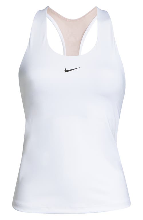 Nike Dri-fit Swoosh Bra Racerback Tank In White