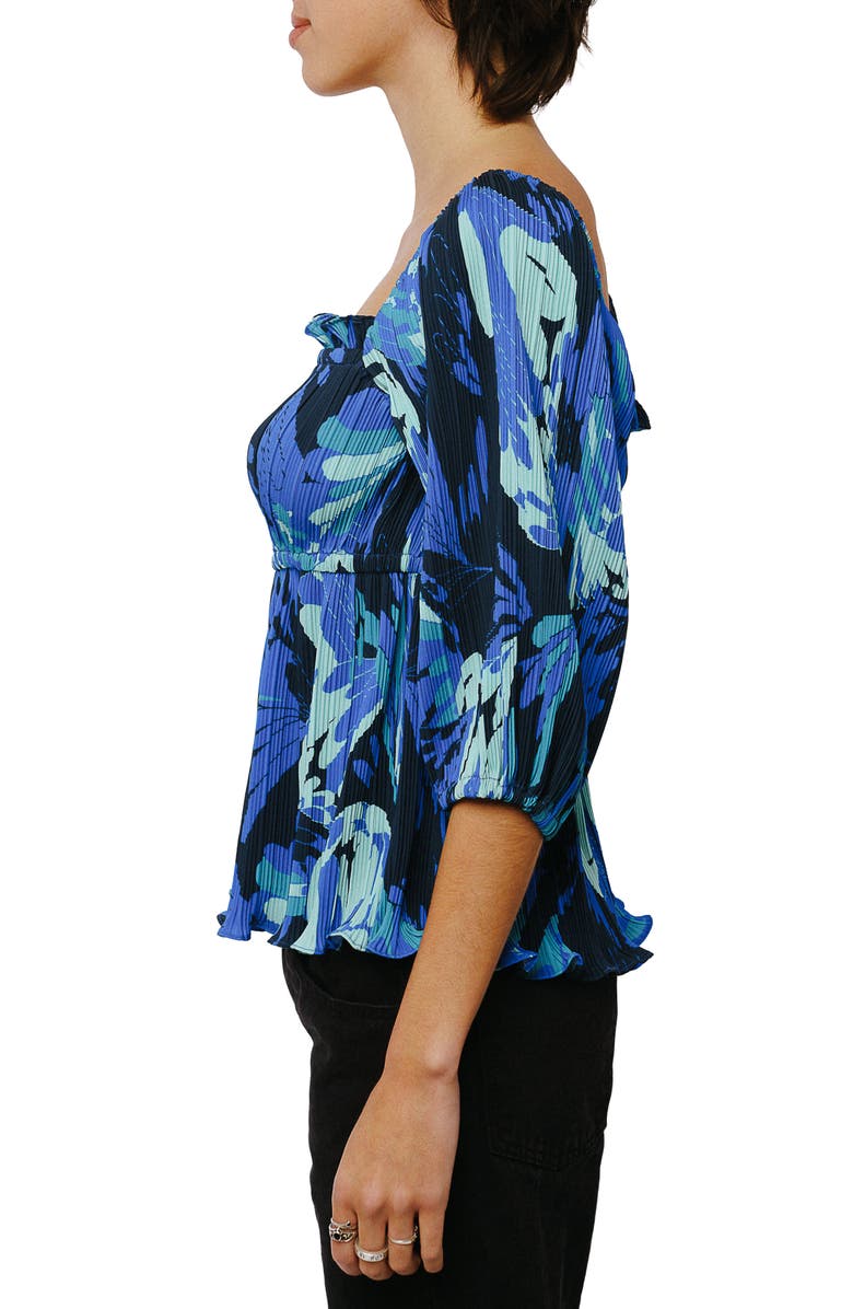 CIEBON Hilo Pleated Babydoll Top, Alternate, color, Navy