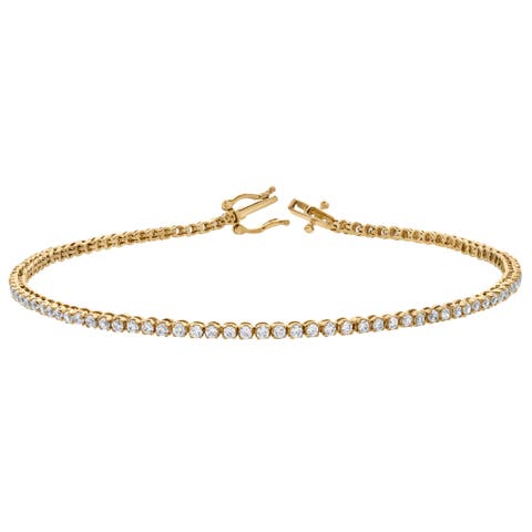 Amora 1 Ct 14K Gold Natural Diamond Tennis Bracelet