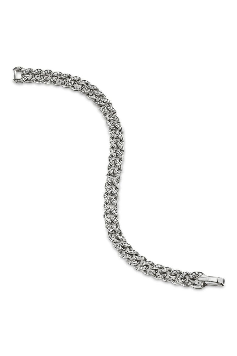 Men's Pavé Curb Chain Bracelet, Alternate, color, SILVER PAVE/ WHITE DIAMOND