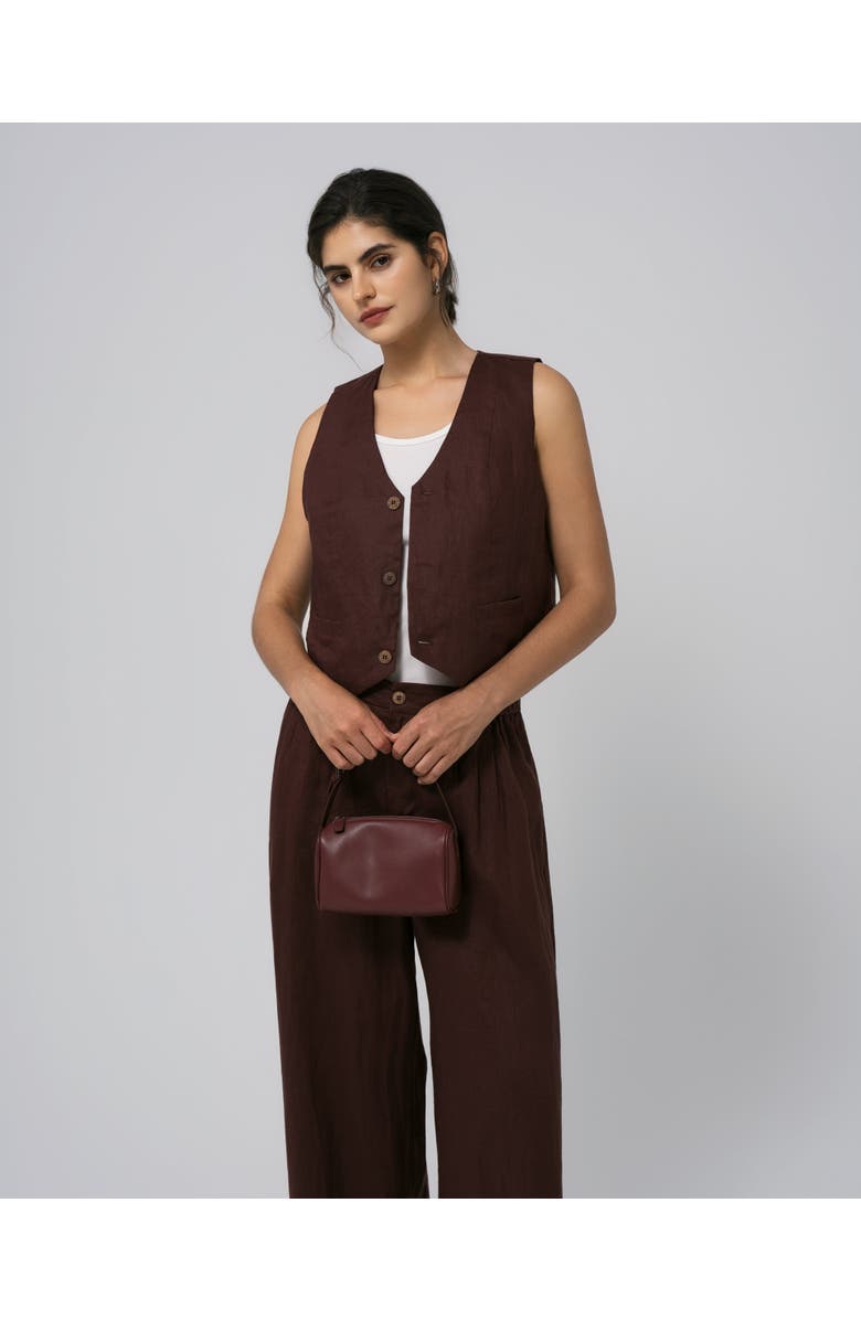 JUANA Hemp Tailored Vest, Main, color, Brown