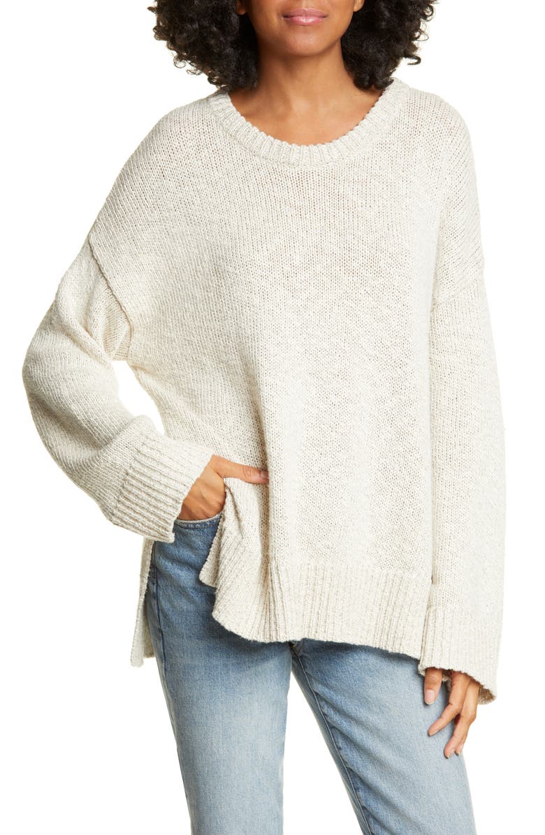 Jenni Kayne Cotton & Linen Crewneck Boyfriend Sweater, Alternate, color,