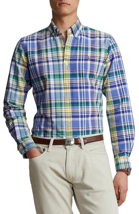 Plaid Button-Down Oxford Shirt