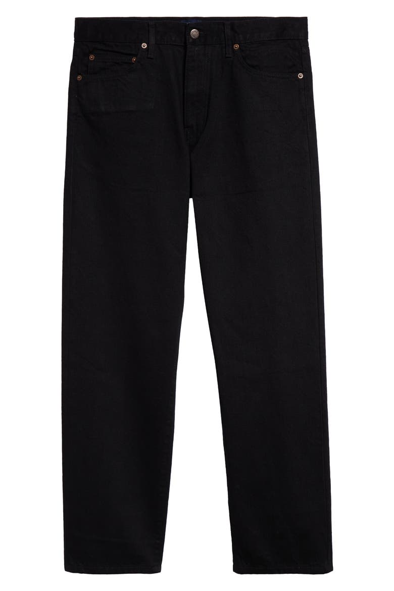 Selvedge Straight Leg Jeans, Alternate, color, BLACK