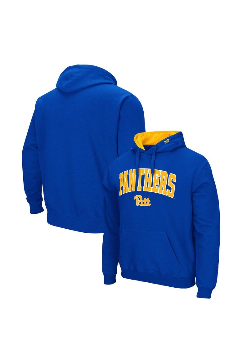 Men's Colosseum Royal Pitt Panthers Arch & Logo 3.0 Pullover Hoodie, Main, color, Royal