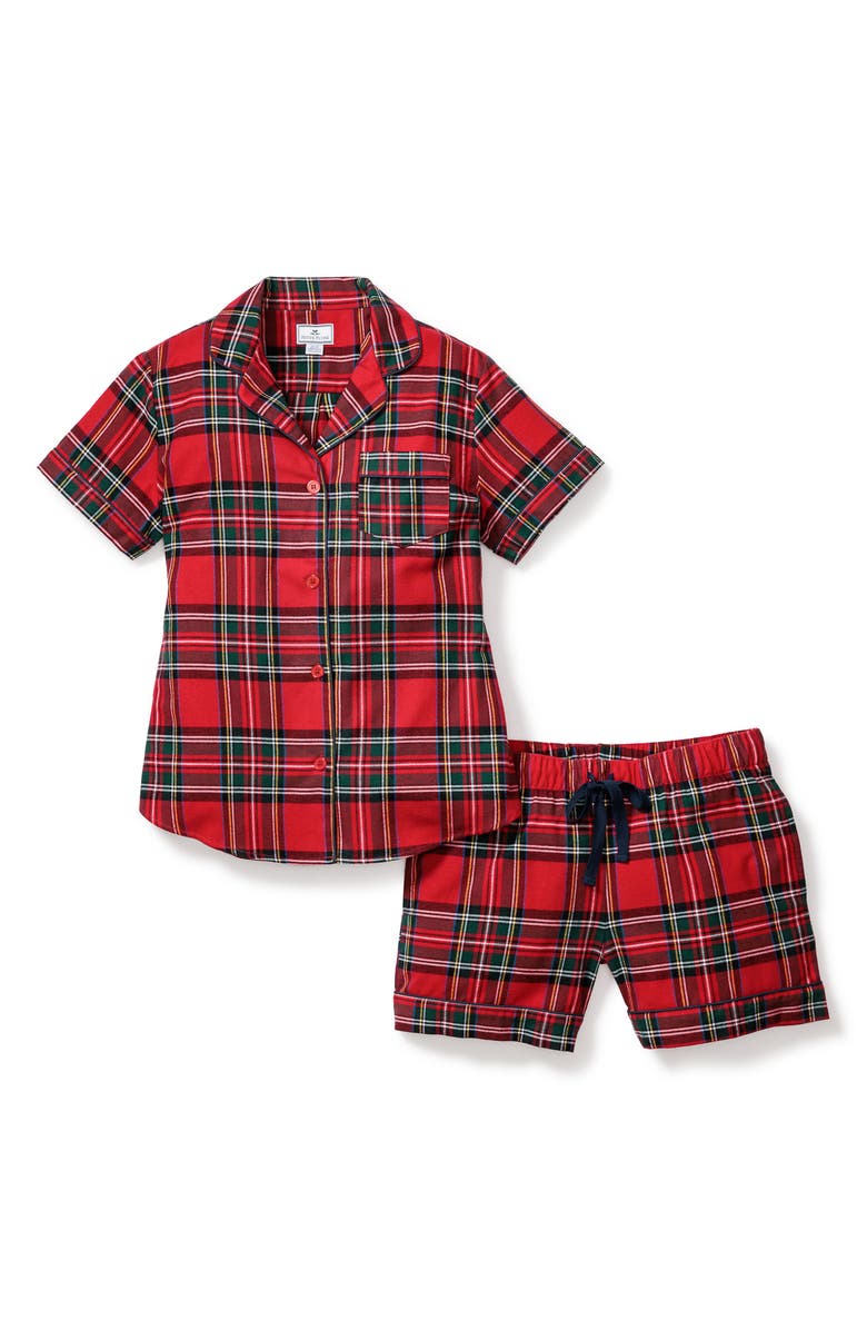 Petite Plume Imperial Tartan Sleep Shorts, Alternate, color, 