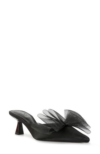 London Rag Asma Bow Embellished Kitten Heel Mule