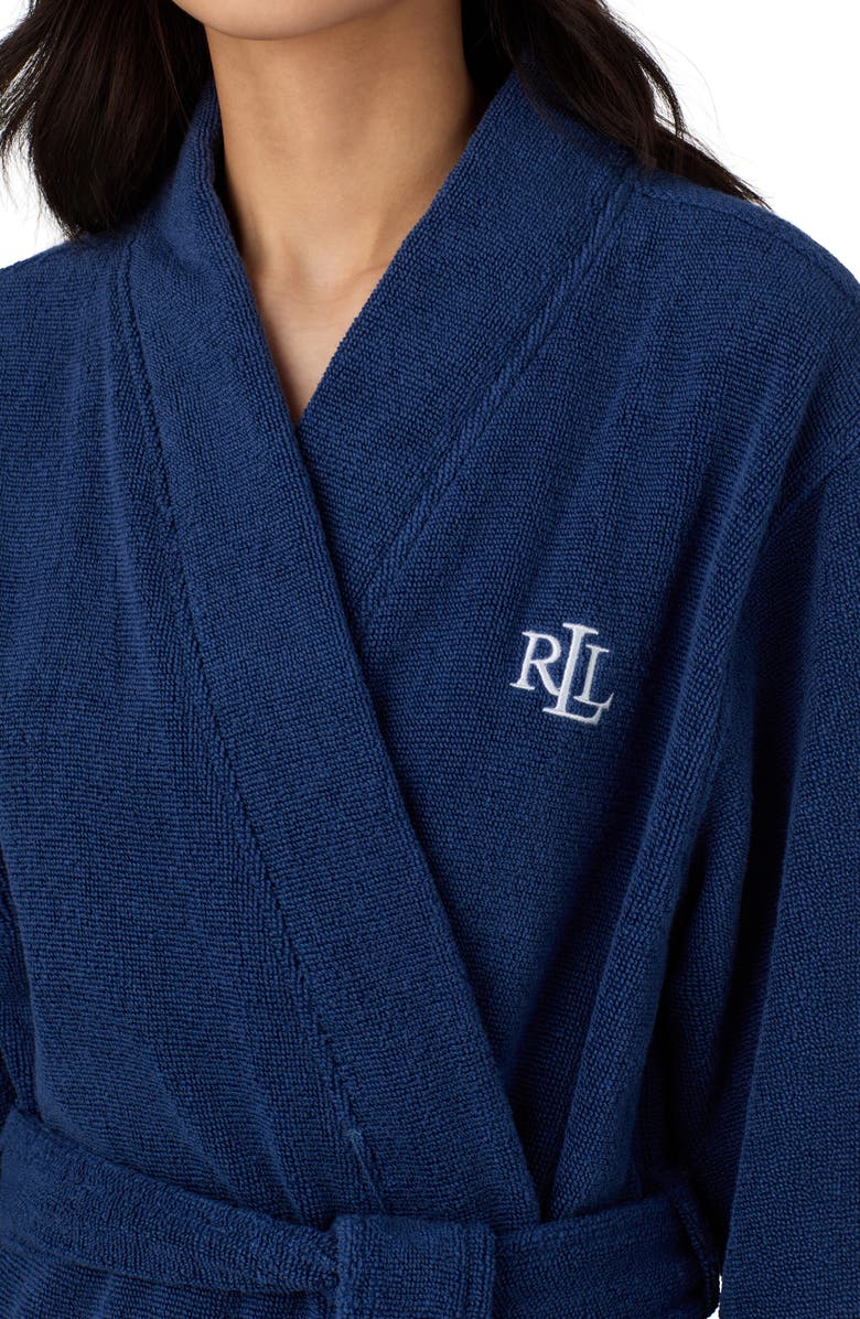 Lauren Ralph Lauren Cotton Terry Robe, Alternate, color, Navy