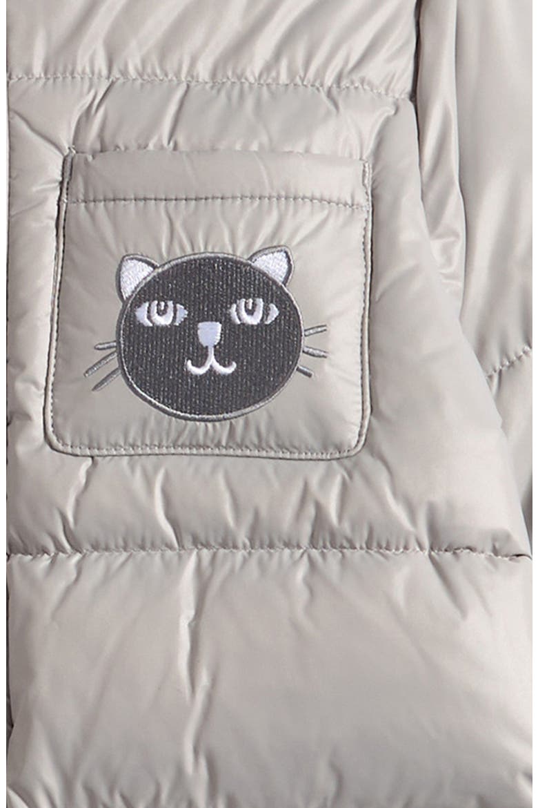 Kids' Cat Ear Hood Water Repellent Puffer Jacket, Alternate, color, GREY