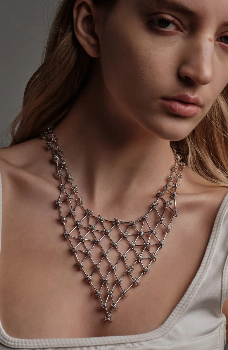 Awe Inspired Triple Moon Connector Bib Necklace, Alternate, color,