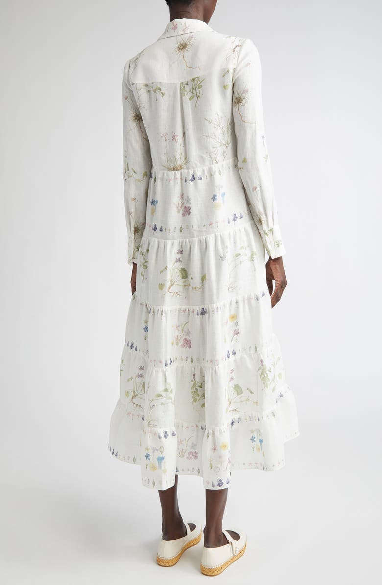 Erdem Long Sleeve Linen Shirtdress, Alternate, color,