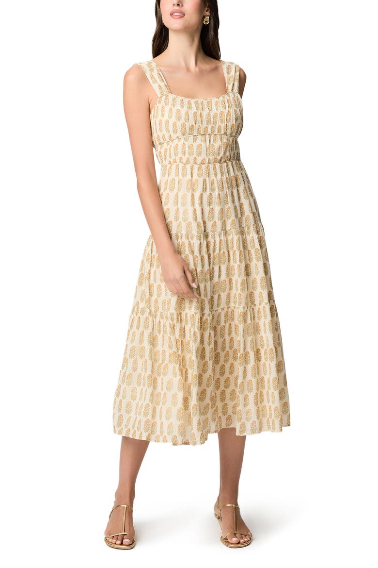 Kinney Tiered Cotton Midi Dress, Alternate, color, BONE MULTI