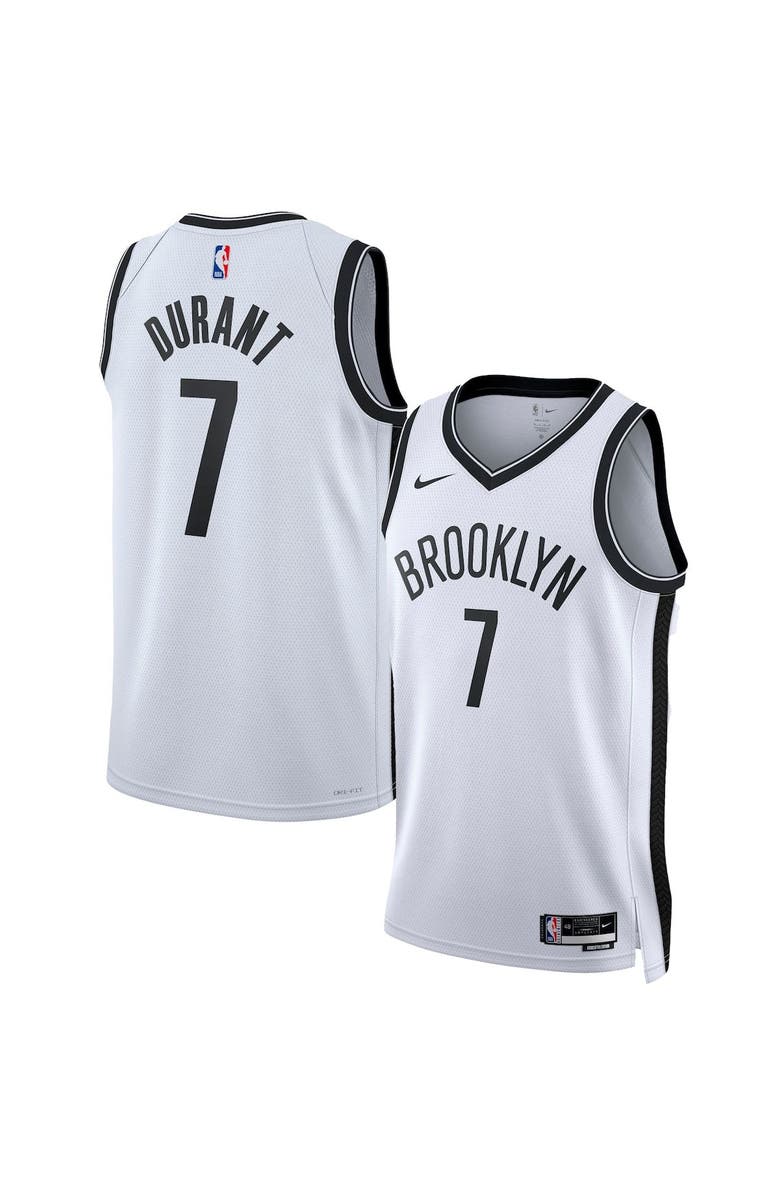 Nike Unisex Nike Kevin Durant White Brooklyn Nets Swingman Jersey - Association Edition, Main, color, 