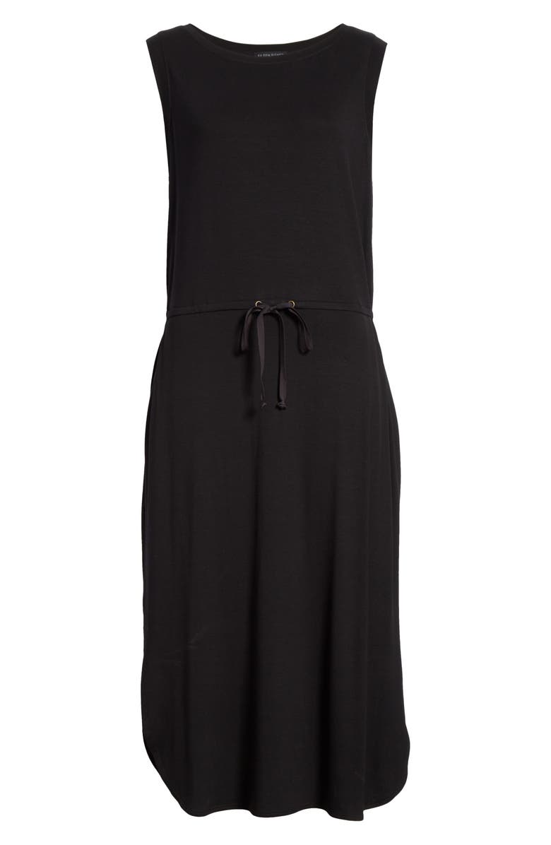 Eileen Fisher Drawstring Stretch Tencel<sup>®</sup> Lyocell Midi Dress, Alternate, color, 