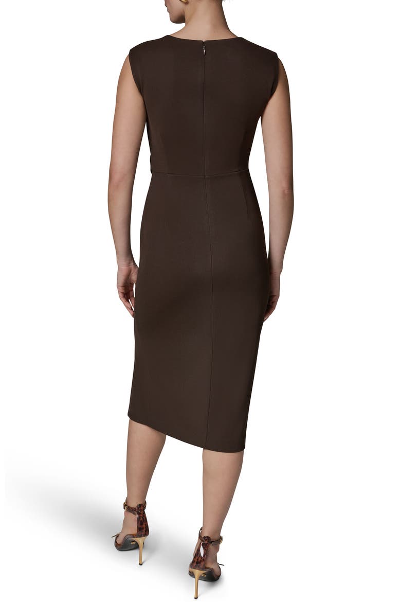 Twist Clasp Sheath Dress, Alternate, color, ESPRESSO