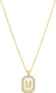 Adornia Crystal Mother of Pearl Initial Pendant Necklace