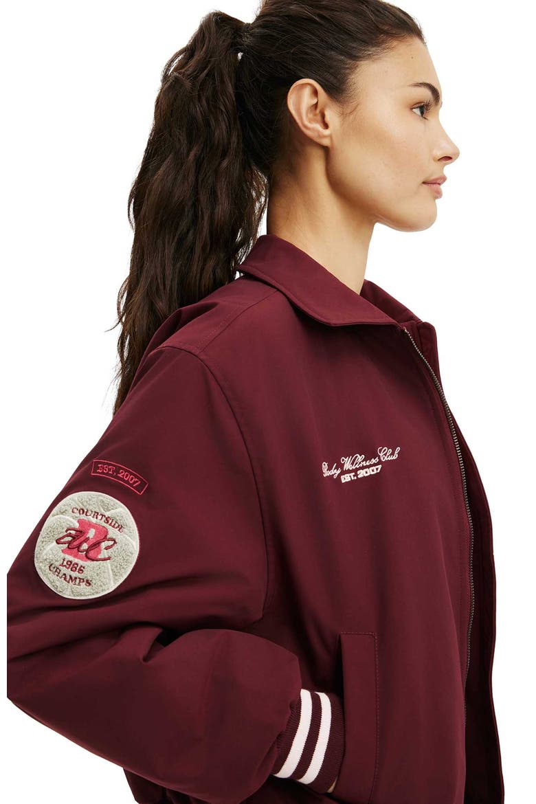 Women's Active Varsity Bomber Jacket, Alternate, color, Gingerberry